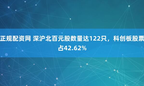 正规配资网 深沪北百元股数量达122只，科创板股票占42.62%
