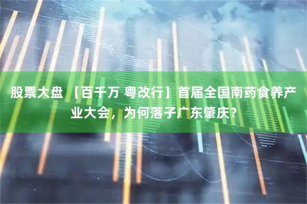 股票大盘 【百千万 粤改行】首届全国南药食养产业大会，为何落子广东肇庆？
